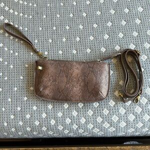 Joy Susan snake skin brown mini purse with removable strap